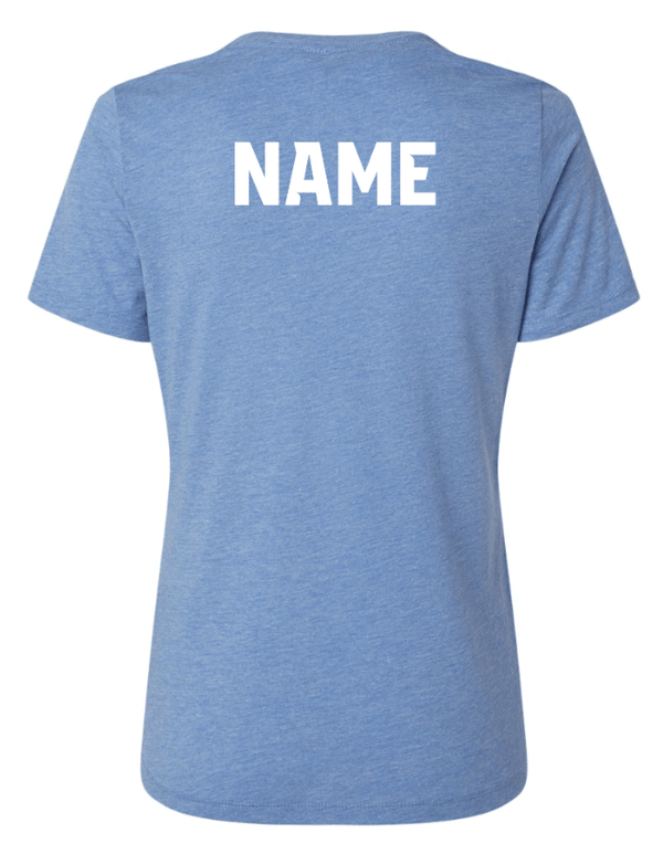 Custom Apparel - Screen Printing - Okemos Cheer Winter 2024 - Women's Relaxed Fit Triblend T-Shirt (PERSONALIZATION OPTIONAL) - Okemos Cheer - Winter 2024 - 17030