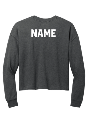 Custom Apparel - Screen Printing - Okemos Cheer Winter 2024 - Women's Triblend Fleece Crop Crewneck Sweatshirt (PERSONALIZATION OPTIONAL) - Okemos Cheer - Winter 2024 - 17030