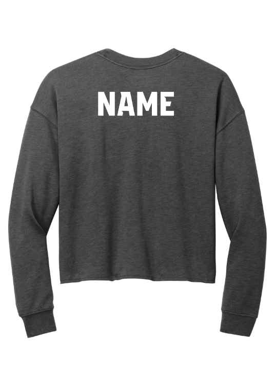 Custom Apparel - Screen Printing - Okemos Cheer Winter 2024 - Women's Triblend Fleece Crop Crewneck Sweatshirt (PERSONALIZATION OPTIONAL) - Okemos Cheer - Winter 2024 - 17030