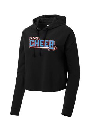 Custom Apparel - Screen Printing - Okemos Cheer Winter 2024 - Women's Triblend Wicking Crop Hooded Pullover - Okemos Cheer - Winter 2024 - 17030