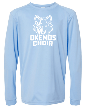 Custom Printed Apparel | Okemos Choir Fall 2025 - Heather Columbia Blue Adult Long Sleeve Tee - Okemos Choir Fall 2025 - 18208