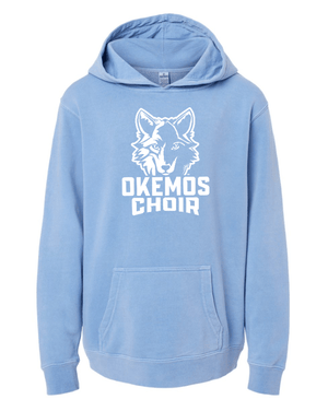 Custom Apparel - Screen Printing - Okemos Choir - Youth Midweight Pigment Dyed Hoodie - Okemos Choir - 17188