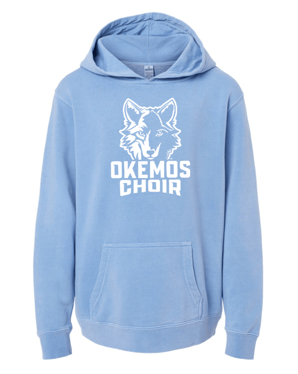 Custom Apparel - Screen Printing - Okemos Choir - Youth Midweight Pigment Dyed Hoodie - Okemos Choir - 17188