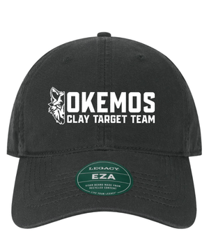 Custom Apparel - Screen Printing - Okemos Clay Target Team 2024 - Relaxed Twill Dad Hat (Maroon, Black) - Okemos Clay Target Team 2024 - 16625