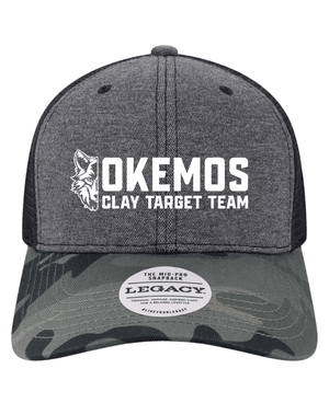 Custom Apparel - Screen Printing - Okemos Clay Target Team 2024 - Snapback Trucker Cap (Black Camo, Orange Camo) - Okemos Clay Target Team 2024 - 16625