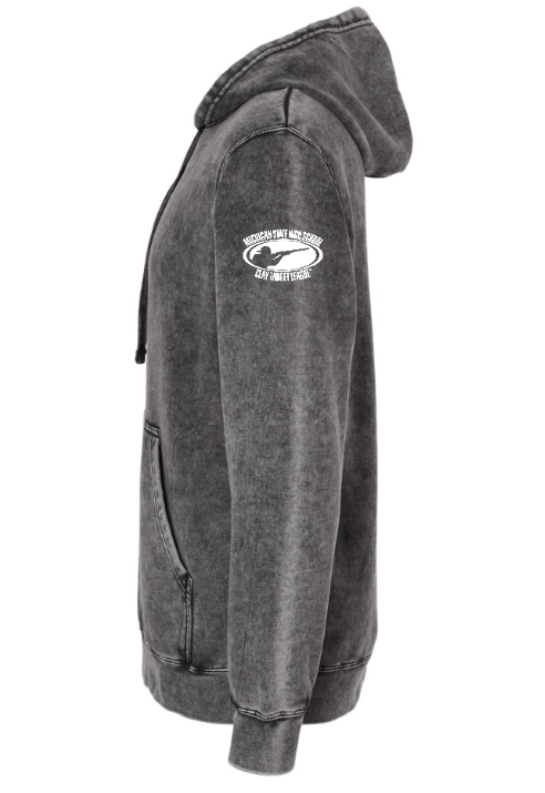 Custom Apparel - Screen Printing - Okemos Clay Target Team 2024 STATES - Unisex Mineral Wash Hooded Sweatshirt - Okemos Clay Target Team 2024 STATES - 15886