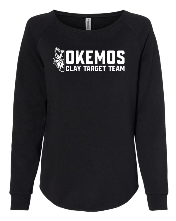 Custom Apparel - Screen Printing - Okemos Clay Target Team 2024 STATES - Women's Wide Neck Crewneck Sweatshirt - Okemos Clay Target Team 2024 STATES - 15886