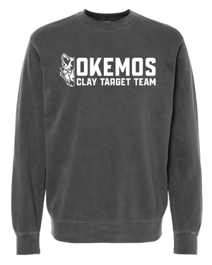 Custom Apparel - Screen Printing - Okemos Clay Target Team 2024 - Unisex Midweight Pigment Dyed Crewneck Sweatshirt - Okemos Clay Target Team 2024 - 16625