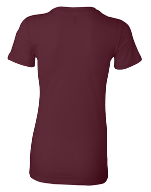 Custom Apparel - Screen Printing - Okemos Clay Target Team 2024 - Women's Slim Fit Tee (Maroon, Grey) - Okemos Clay Target Team 2024 - 16625