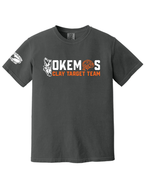 Custom Apparel - Screen Printing - Okemos Clay Target Team 2025 - Heavyweight Tee - White with Orange Design - Okemos Clay Target Team 2025 - 17398
