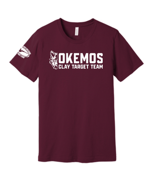 Custom Apparel - Screen Printing - Okemos Clay Target Team 2025 - Unisex Cotton T-Shirt (Maroon / Carolina Blue) - Okemos Clay Target Team 2025 - 17398