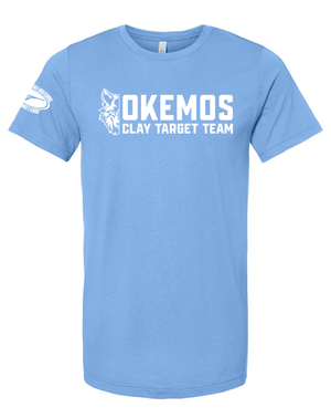 Custom Apparel - Screen Printing - Okemos Clay Target Team 2025 - Unisex Cotton T-Shirt (Maroon / Carolina Blue) - Okemos Clay Target Team 2025 - 17398