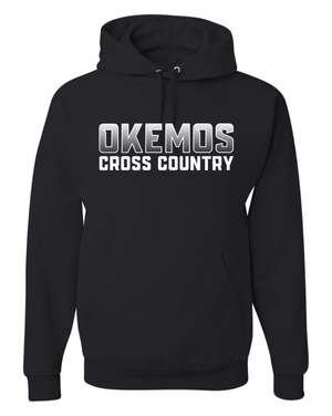 Custom Apparel - Screen Printing - Okemos CMS Cross Country - Adult Hooded Sweatshirt Black/Maroon/Blue - Okemos CMS Cross Country 2024 - 16303