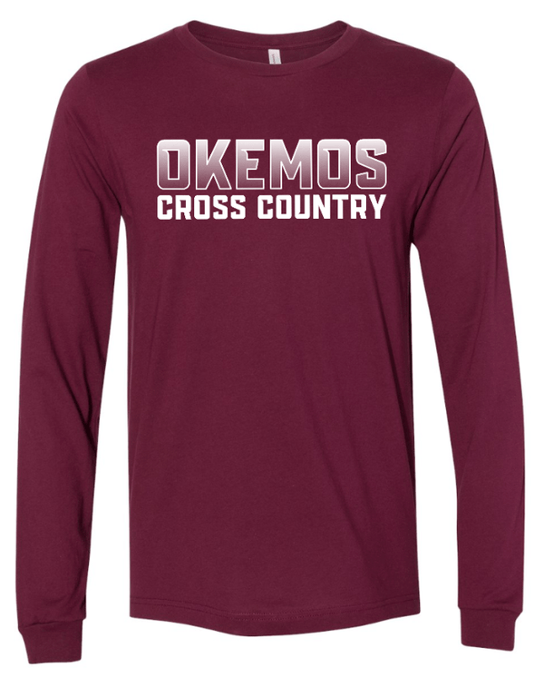 Custom Apparel - Screen Printing - Okemos CMS Cross Country - Adult Long Sleeve T-Shirt Blue/Maroon/Black - Okemos CMS Cross Country 2024 - 16303
