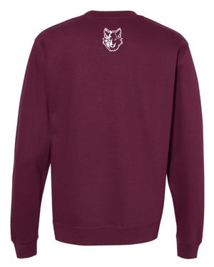 Custom Apparel - Screen Printing - Okemos CMS Cross Country - Adult Midweight Crewneck Sweatshirt Maroon/Black - Okemos CMS Cross Country 2024 - 16303