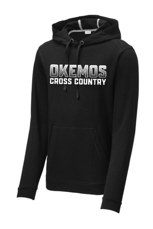 Custom Apparel - Screen Printing - Okemos CMS Cross Country - Adult Tri Blend Fleece Hooded Pullover Black - Okemos CMS Cross Country 2024 - 16303
