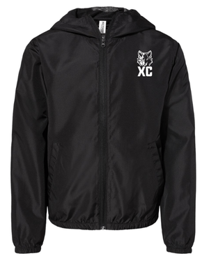 Custom Apparel - Screen Printing - Okemos CMS Cross Country - Youth Lightweight Full Zip Wind Breaker - Youth Hoodie - Okemos CMS Cross Country - 14442