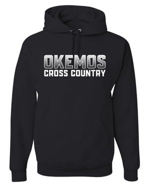 Custom Apparel - Screen Printing - Okemos CMS Cross Country - Youth Pullover Hooded Sweatshirt (Black, Maroon) - Okemos CMS Cross Country 2024 - 16303