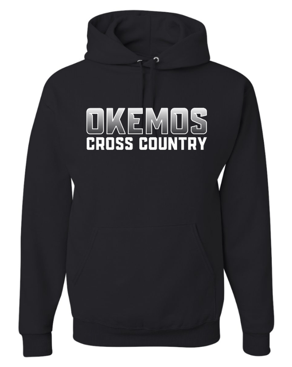 Custom Apparel - Screen Printing - Okemos CMS Cross Country - Youth Pullover Hooded Sweatshirt (Black, Maroon) - Okemos CMS Cross Country 2024 - 16303