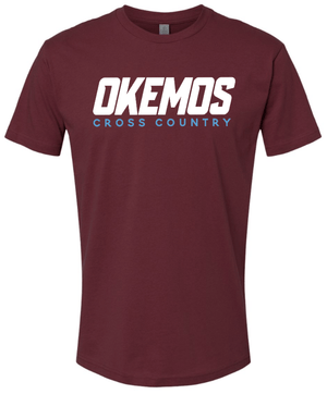 Custom Printed Apparel | Okemos CMS/Kinawa Cross Country 2025 - Adult Cotton Tee (Black/Maroon) - Okemos CMS/Kinawa Cross Country 2025 - 18257