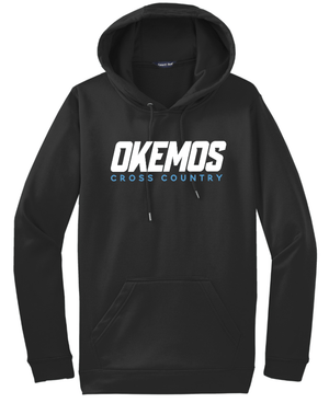 Custom Printed Apparel | Okemos CMS/Kinawa Cross Country 2025 - Adult Sport - Wick Fleece Hooded Pullover (Black/Maroon) - Okemos CMS/Kinawa Cross Country 2025 - 18257