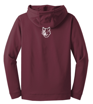 Custom Printed Apparel | Okemos CMS/Kinawa Cross Country 2025 - Adult Sport - Wick Fleece Hooded Pullover (Black/Maroon) - Okemos CMS/Kinawa Cross Country 2025 - 18257