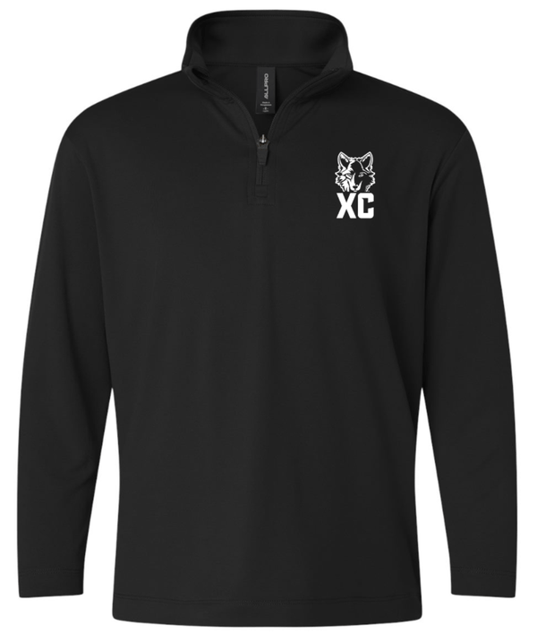 Custom Printed Apparel | Okemos CMS/Kinawa Cross Country 2025 - Black Youth Performance Quarter Zip Pullover - Okemos CMS/Kinawa Cross Country 2025 - 18257