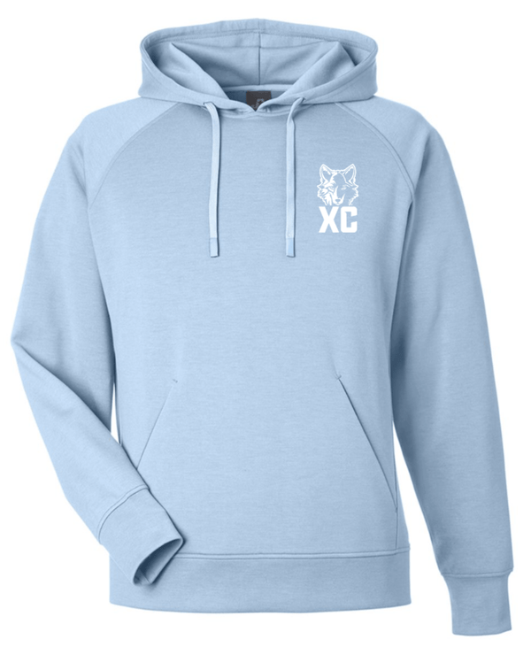 Custom Printed Apparel | Okemos CMS/Kinawa Cross Country 2025 - Ice Blue Fleece Hooded Sweatshirt - Okemos CMS/Kinawa Cross Country 2025 - 18257
