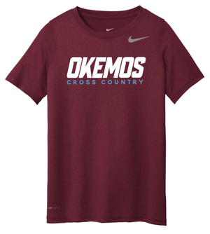 Custom Printed Apparel | Okemos CMS/Kinawa Cross Country 2025 - Maroon Nike Youth Tee - Okemos CMS/Kinawa Cross Country 2025 - 18257