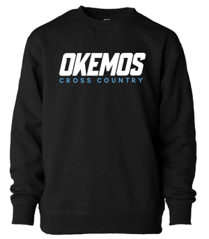 Custom Printed Apparel | Okemos CMS/Kinawa Cross Country 2025 - Youth Crewneck Sweatshirt (front logo and back wolf design) - Okemos CMS/Kinawa Cross Country 2025 - 18257