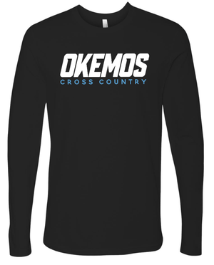 Custom Printed Apparel | Okemos CMS/Kiwana Cross Country 2025 - Adult Long Sleeve Tee (Black/Maroon) - Okemos CMS/Kinawa Cross Country 2025 - 18257