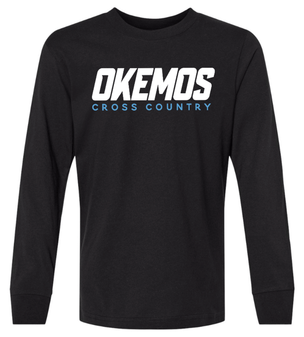 Custom Printed Apparel | Okemos CMS/Kiwana Cross Country 2025 - Black Youth Long Sleeve Tee - Okemos CMS/Kinawa Cross Country 2025 - 18257