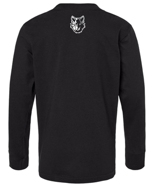 Custom Printed Apparel | Okemos CMS/Kiwana Cross Country 2025 - Black Youth Long Sleeve Tee - Okemos CMS/Kinawa Cross Country 2025 - 18257