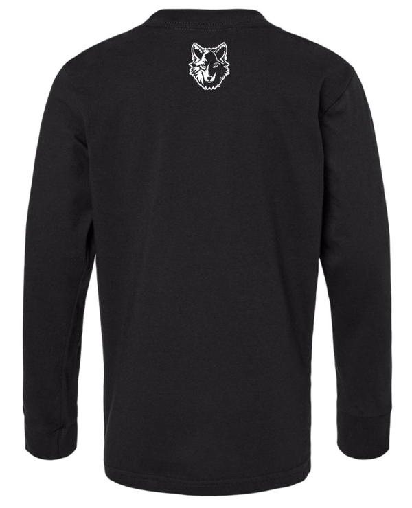 Custom Printed Apparel | Okemos CMS/Kiwana Cross Country 2025 - Black Youth Long Sleeve Tee - Okemos CMS/Kinawa Cross Country 2025 - 18257