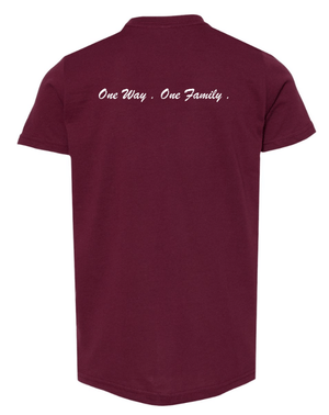 Custom Apparel - Screen Printing - Okemos Football 2024 - Youth Jersey Tee Maroon/ Dk Grey - Okemos Football 2024 - 16351
