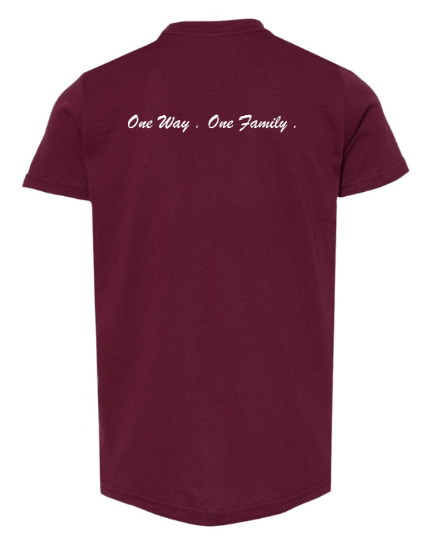 Custom Apparel - Screen Printing - Okemos Football 2024 - Youth Jersey Tee Maroon/ Dk Grey - Okemos Football 2024 - 16351