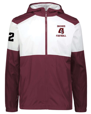 Custom Printed Apparel | Okemos Football - Fall 2025 - Men's Hooded Team Jacket *Personalization Optional (Right Sleeve , Name on back) - Okemos Football - 17755