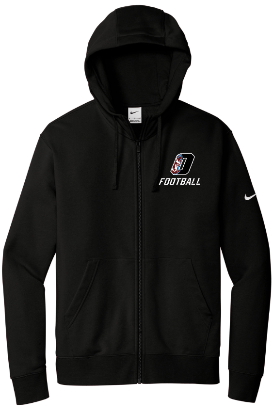 Custom Printed Apparel | Okemos Football - Fall 2025 - Nike Fleece Sleeve Swoosh Full Zip Hoodie *Personalization Optional (Right Sleeve , Name on Back) - Okemos Football - 17755