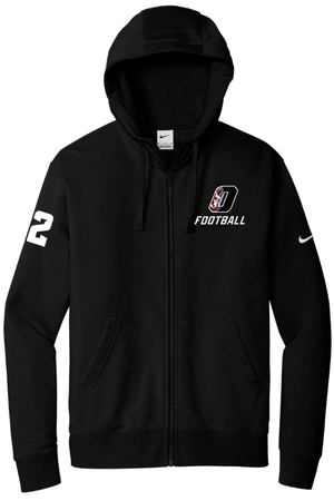 Custom Printed Apparel | Okemos Football - Fall 2025 - Nike Fleece Sleeve Swoosh Full Zip Hoodie *Personalization Optional (Right Sleeve , Name on Back) - Okemos Football - 17755