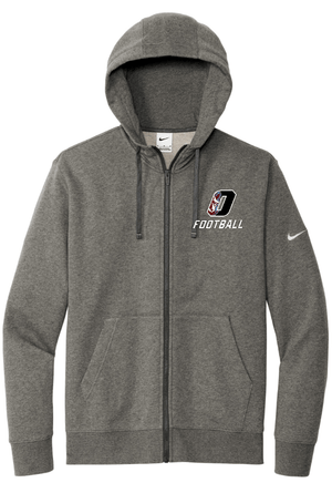 Custom Printed Apparel | Okemos Football - Fall 2025 - Nike Fleece Swoosh Full Zip Hoodie (Charcoal) - Okemos Football - 17755