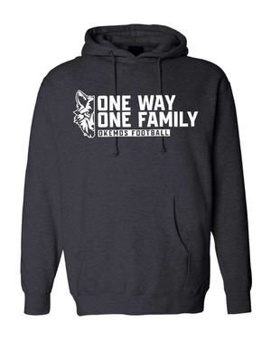 Custom Apparel - Screen Printing - Okemos Football - Spring 2025 - Adult Hoodie - One Way / One Family Design *Multiple Color Options* - Okemos Football - Spring 2025 - 17711