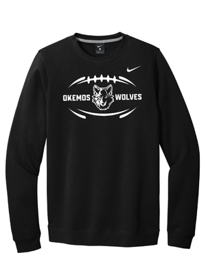 Custom Apparel - Screen Printing - Okemos Football - Spring 2025 - Nike Fleece Crewneck Sweatshirt - Okemos Football - Spring 2025 - 17711