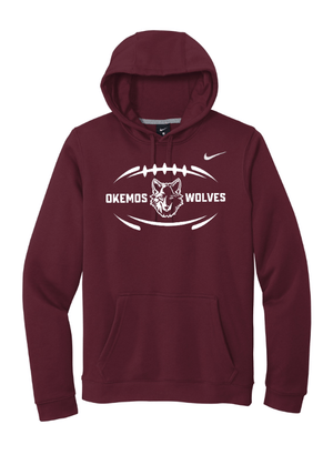 Custom Apparel - Screen Printing - Okemos Football - Spring 2025 - Nike Fleece Pullover Hoodie - Okemos Football - Spring 2025 - 17711