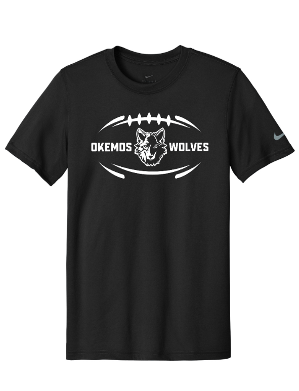 Custom Apparel - Screen Printing - Okemos Football - Spring 2025 - Nike Legend Tee (Black / Maroon) - Okemos Football - Spring 2025 - 17711