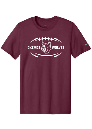 Custom Apparel - Screen Printing - Okemos Football - Spring 2025 - Nike Legend Tee (Black / Maroon) - Okemos Football - Spring 2025 - 17711
