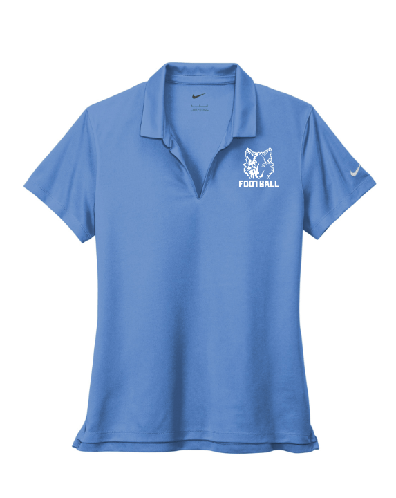Custom Apparel - Screen Printing - Okemos Football - Spring 2025 - Nike Women's Dri FIT Polo (Blue / Black) - Okemos Football - Spring 2025 - 17711
