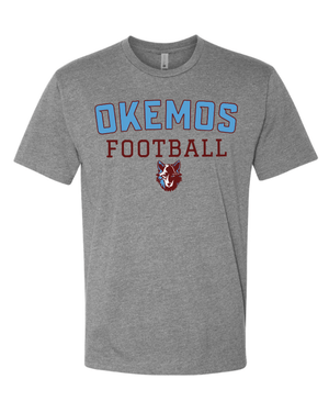 Custom Apparel - Screen Printing - Okemos Football - Spring 2025 - Unisex T-Shirt (Grey / White) - Okemos Football - Spring 2025 - 17711
