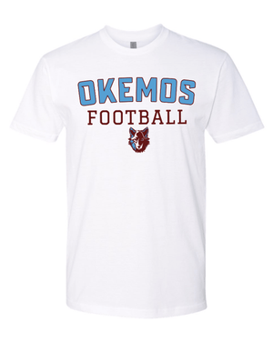 Custom Apparel - Screen Printing - Okemos Football - Spring 2025 - Unisex T-Shirt (Grey / White) - Okemos Football - Spring 2025 - 17711