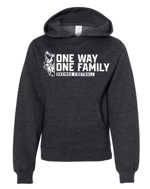 Custom Apparel - Screen Printing - Okemos Football - Spring 2025 - Youth Hoodie - One Way / One Family Design *Multiple Color Options* - Okemos Football - Spring 2025 - 17711