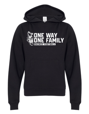 Custom Apparel - Screen Printing - Okemos Football - Spring 2025 - Youth Hoodie - One Way / One Family Design *Multiple Color Options* - Okemos Football - Spring 2025 - 17711